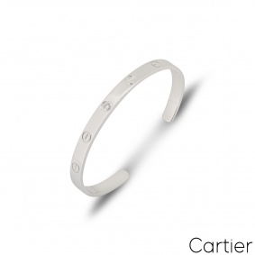 Cartier White Gold Diamond Cuff Love Bracelet Size 16 B6029916 Cartier White Gold Diamond Cuff Love Bracelet Size 16 B6029916